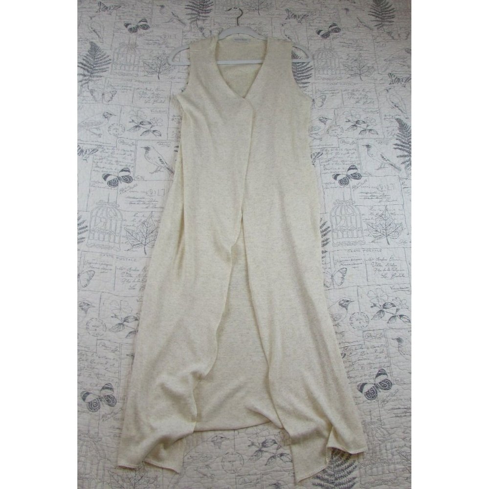 New Cobblestone Italy Maxi Cardigan  Open Front cotton bld Long Vest Sweater M